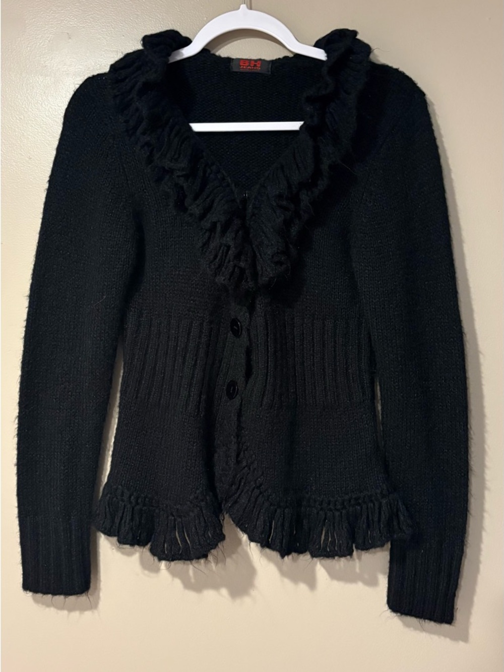 vintage y2k gothic peplum knit collared button up cardigan whimsigoth 90s 70s